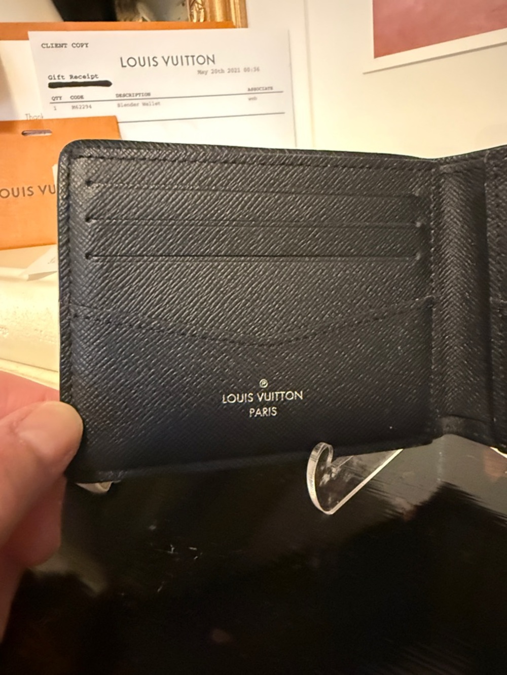 AUTH Louis Vuitton Monogram Eclipse Slim Wallet - Picture 7 of 16